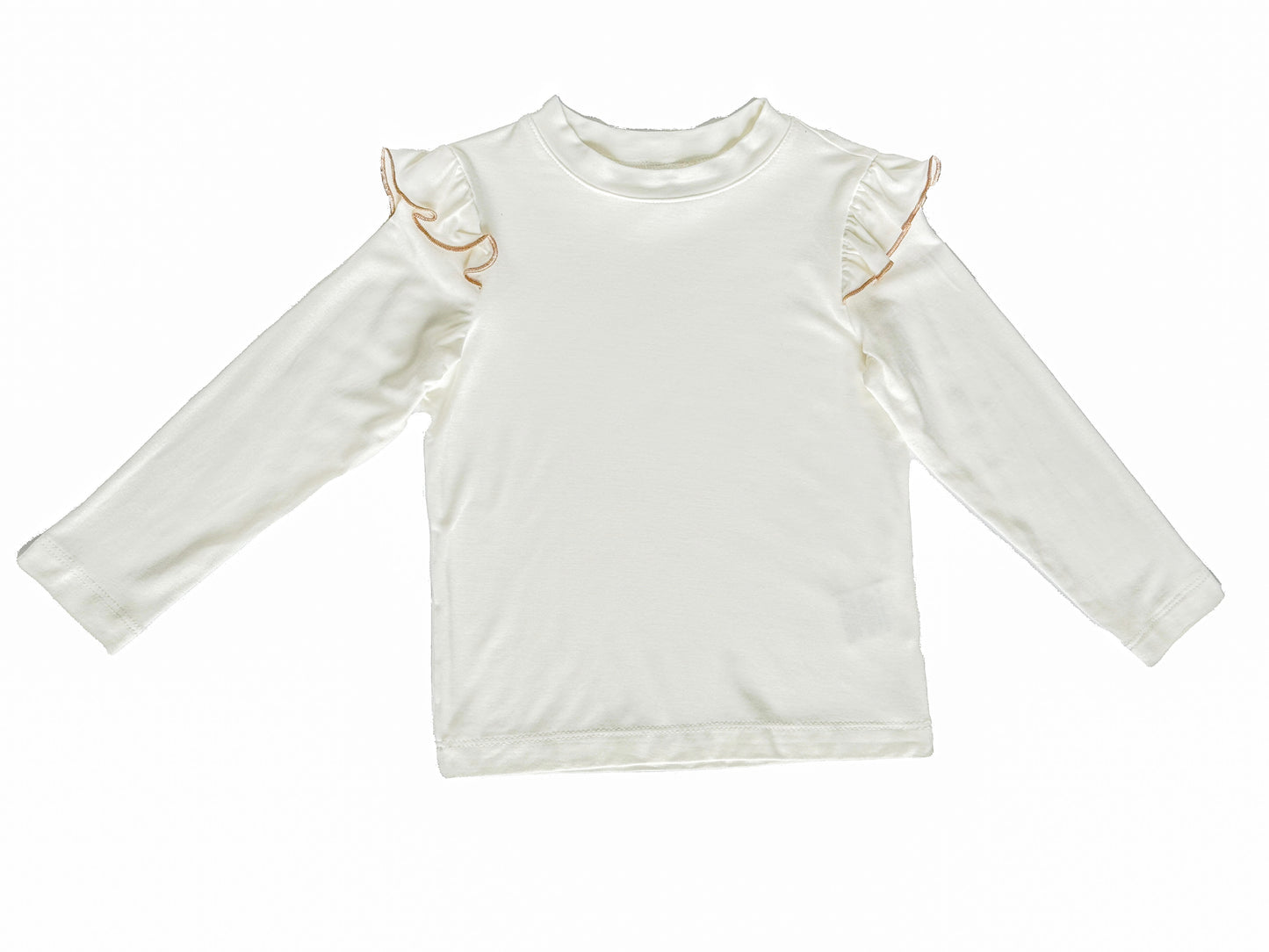 Cream shirt with golden ruffles